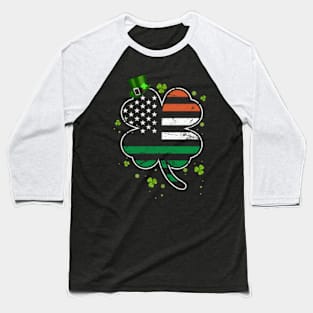 Ireland Flag Shamrock, Vintage St Patrick's Day Baseball T-Shirt